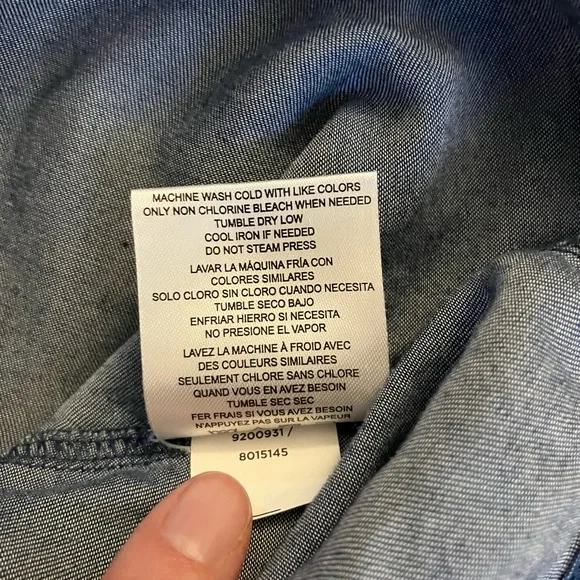 2/$30 Jones New York Sleeveless V-Neck Stitching High-Low Blouse SZ S Breathable - Picture 6 of 7